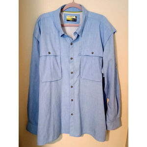 Magellan Outdoors Adventure Gear Angler Fit Mag Wick Blue L/S Shirt Blue 2XL